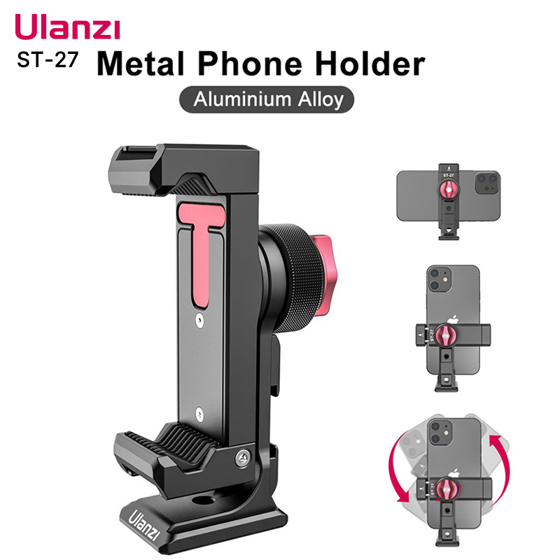 Photography Mobile Lighting - Ulanzi ST-27 電話ホルダー メタルクランプ コールドシュー付き Arca