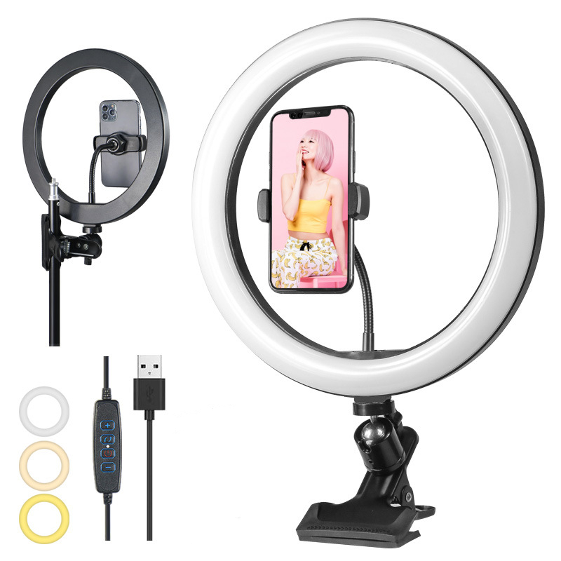 Photography Lighting Meter - 調光可能なLEDリングライト、電話用USB自撮りランプ、ライブストリーミング、スタジオビデオ写真、プロ仕様の照明、26cm