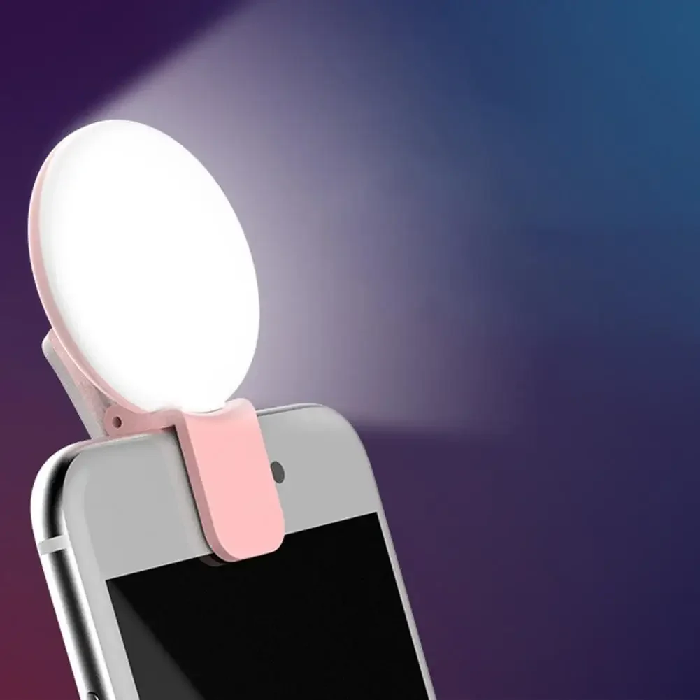 Photography Lighting Description - 携帯電話 LED Selfie リングライトポータブルミニ耐久性のある実用的な 3 ストップ調光サークル写真クリップ補助光