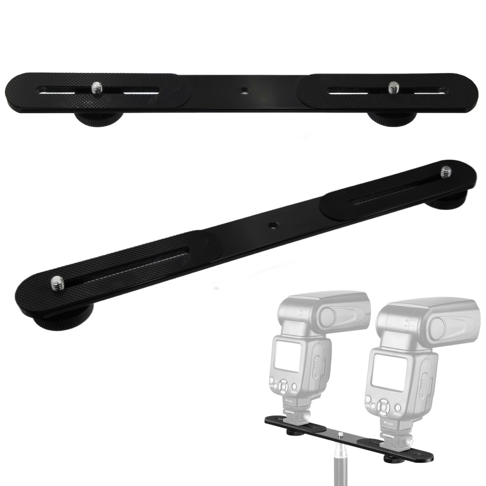 デュアルフラッシュブラケット 1/4インチネジ ホットシュー - Photography Lighting Description のレビューと価格