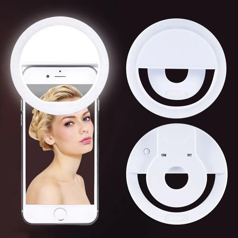 USB充電式LEDリングライト,電話クリップ,写真,ビデオ, - Photography Lighting Description のレビューと価格