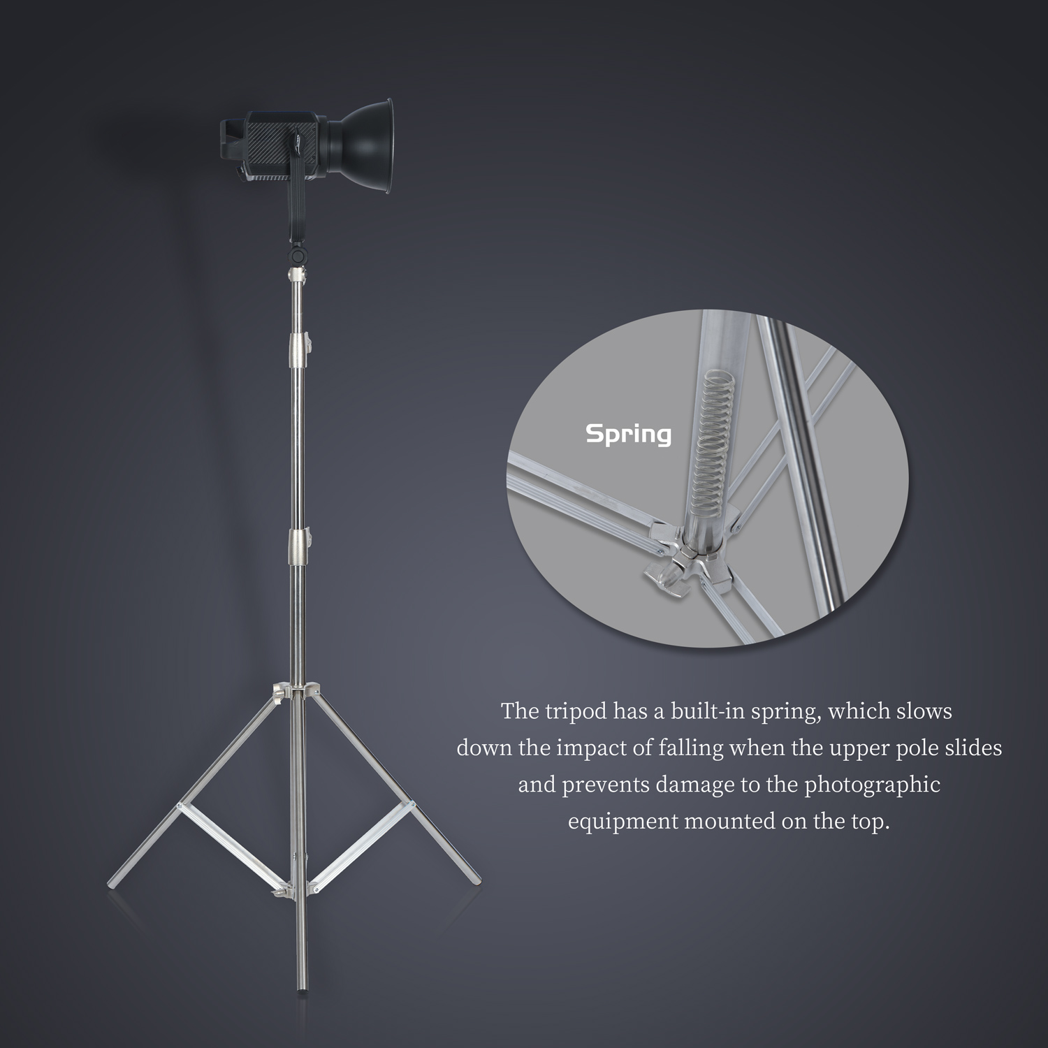 Sh-ステンレス鋼ライトスタンド、LEDライト用三脚サポート - Photography Lighting Description のレビューと価格