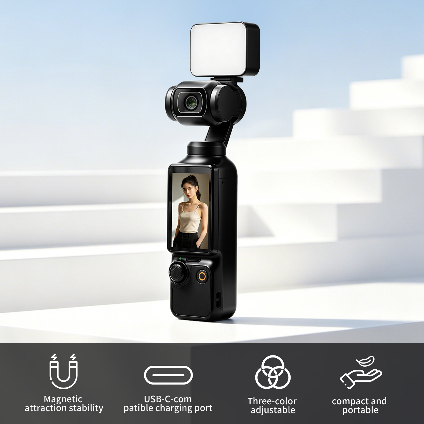 ポータブル磁気フィルライト DJI Osmo Pocket  - Photography Lighting Kit Portable のレビューと価格
