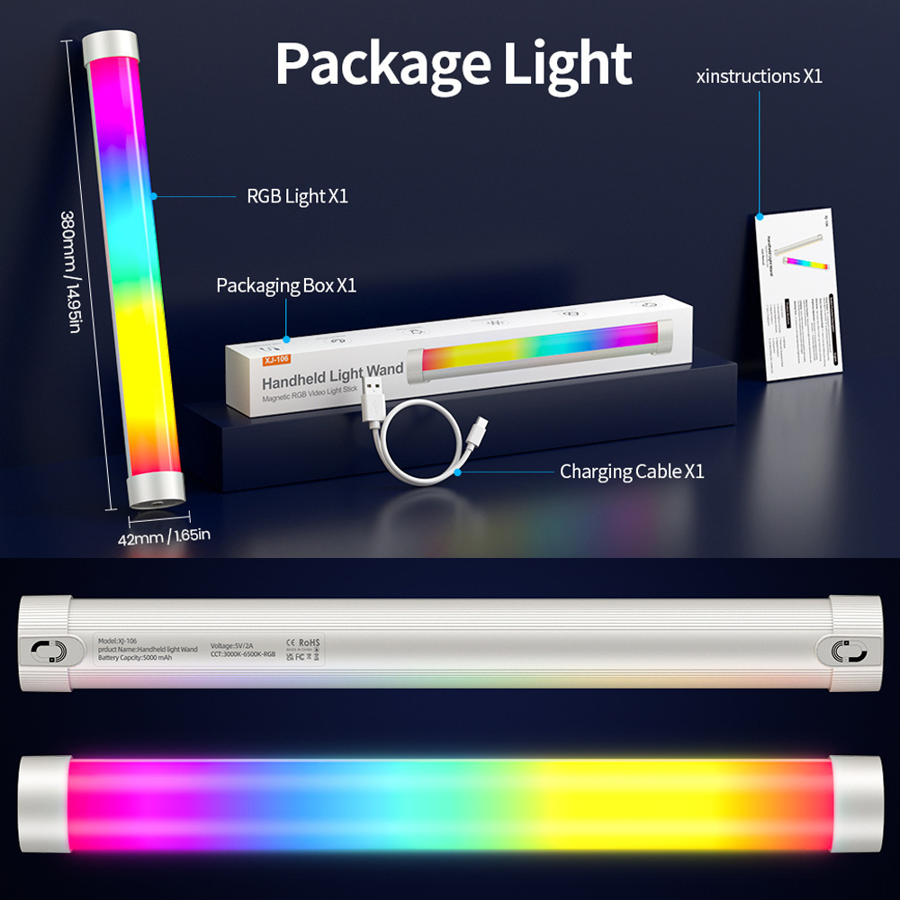 磁石で固定できるハンドヘルドライト、RGB LEDビデオライ - Photography Lighting Handheld のレビューと価格